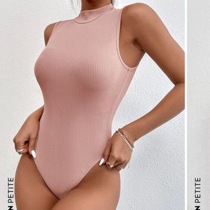 Solid mock neck bodysuit